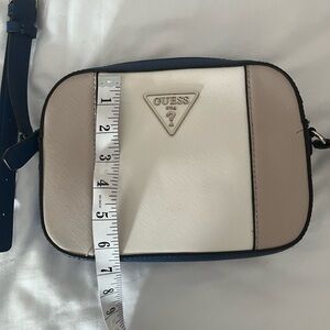GUESS Tri-Panel Crossbody in White, Beige & Navy